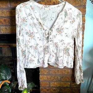 NWOT SO white  floral babydoll top